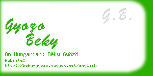 gyozo beky business card